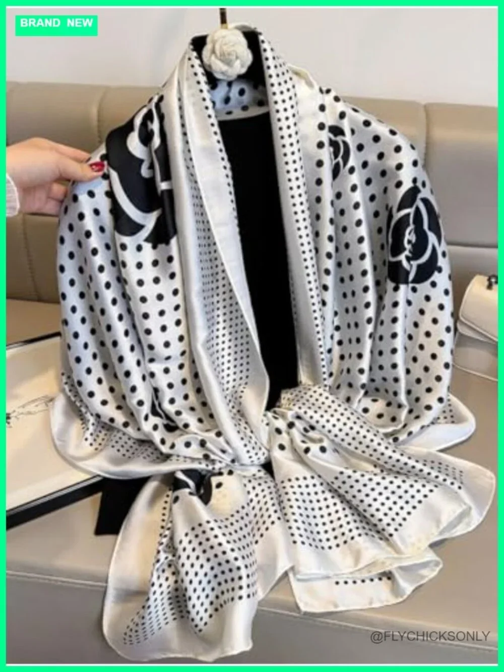 Silk Feel Long Scarf Shawl Wrap Women Fashion Accessory